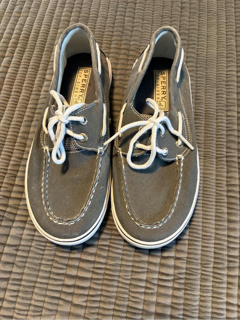 Sperry kids Gray Canvas Boat Shoes - Classic Lace-Up Deck Shoe